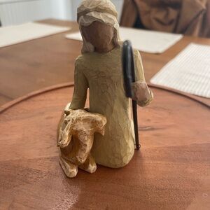 Willow Tree Shepherd with Goat in Tan and Brown